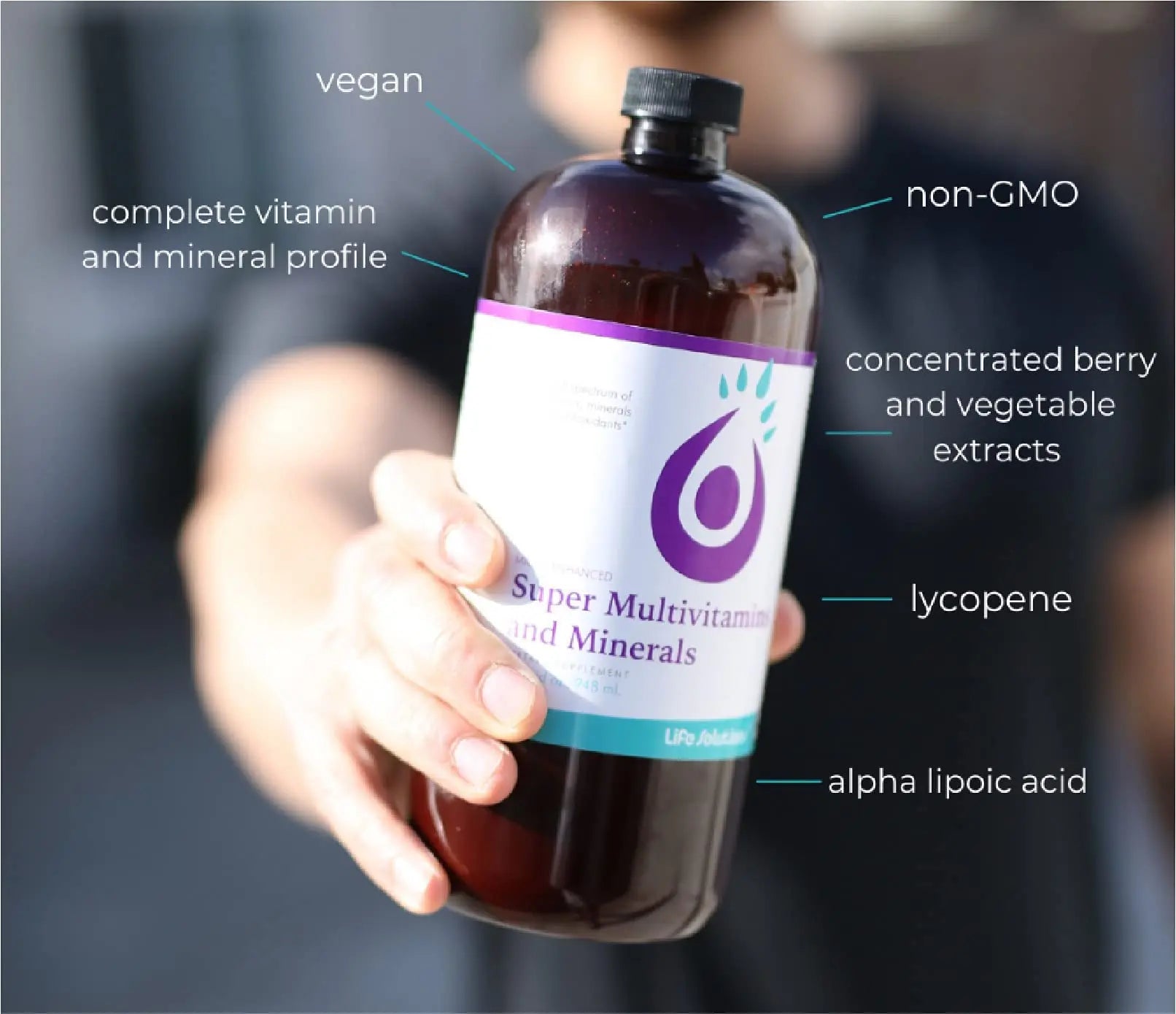 Liquid Super Multivitamin and Minerals - Premium Liquid Vitamins for Enhanced Absorption - Daily Liquid Multivitamin Supplement Life SolutionsAu supplements