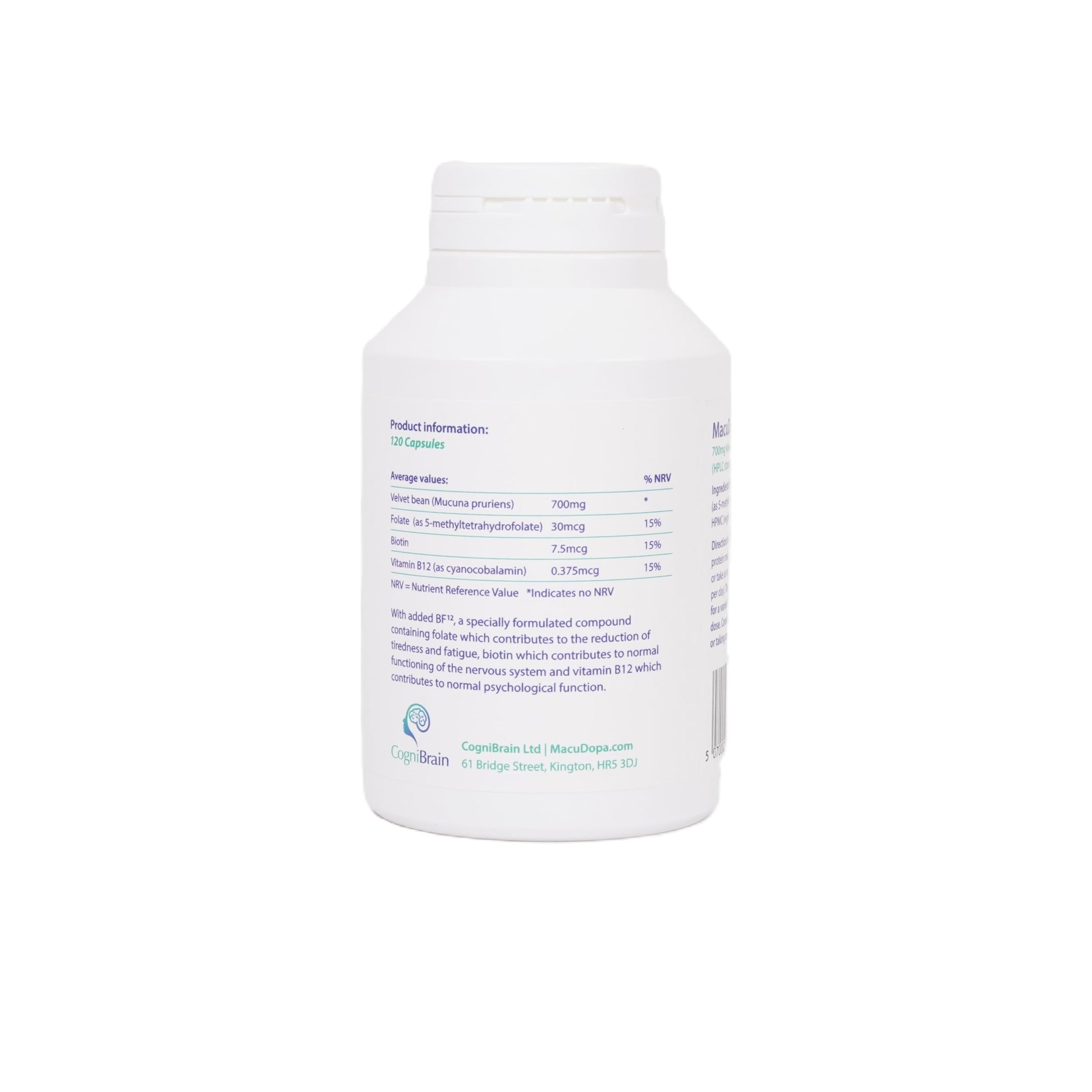 Macudopa Day Capsules 700mg Proprietary Blend, 63% HPLC standardised Levodopa. 120 Veggie Capsules MacuDopaAu supplements