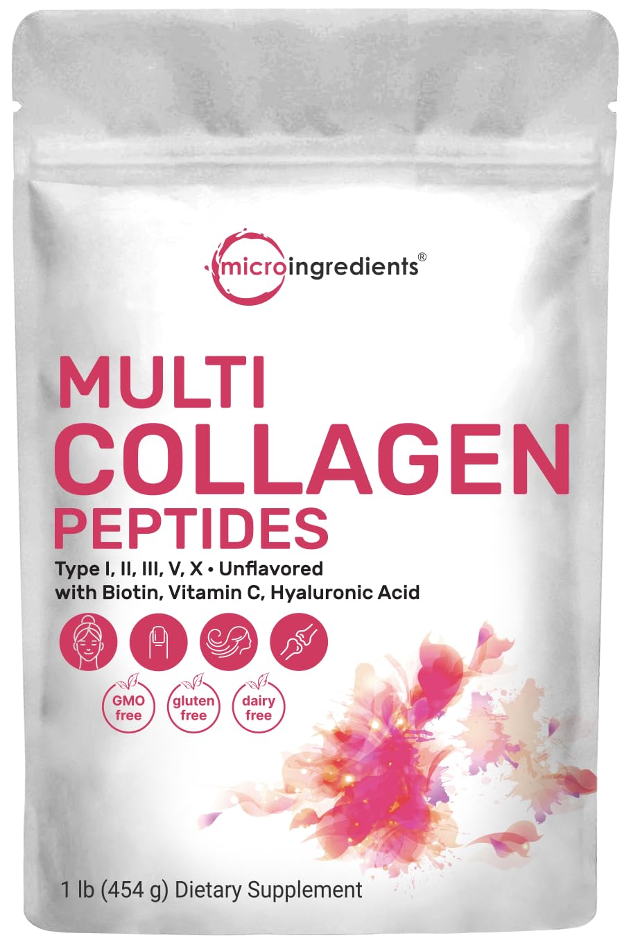 Multi Collagen Peptides Powder, 16 Oz - Hydrolyzed Protein Peptides Micro IngredientsAu supplements