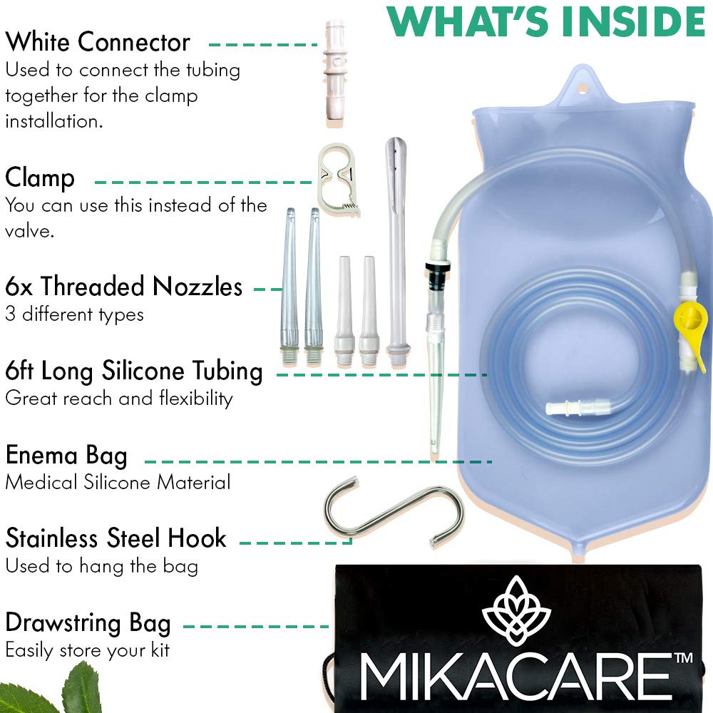Mikacare Enema Bag Kit Clear Non-Toxic Silicone. for Coffee and Enema Kit for Colon Cleansing - Enema Detox MikacareAu supplements