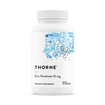 THORNE - Zinc Picolinate 15mg - Highly Absorbable Zinc Supplement - Supports Wellness, Immune System, Eye, Skin, and Reproductive Health* - Gluten-Free, Soy-Free, Dairy-Free - 60 Capsules THORNEAu supplements