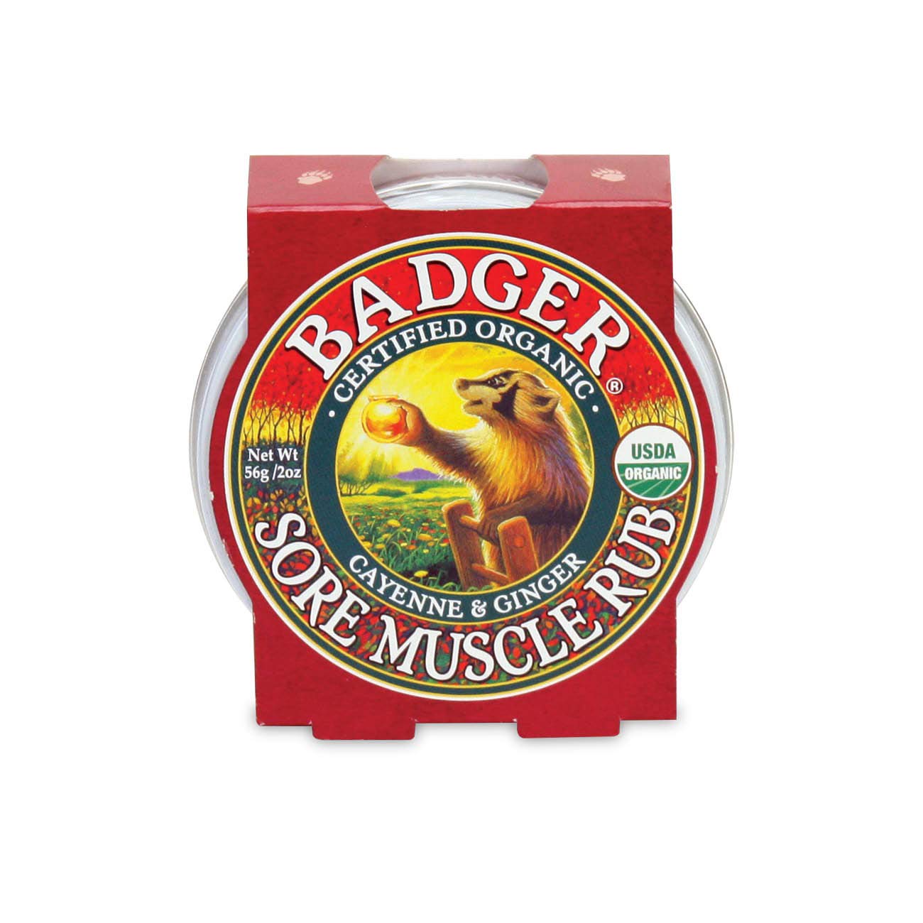Badger Sore Muscle Rub Tin, Cayenne & Ginger, 2 oz (1 Pack) BadgerAu supplements