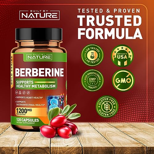Berberine 1200mg - 100% Pure Berberine HCl Supplement, High Strength Berberine Built by NatureAu supplements