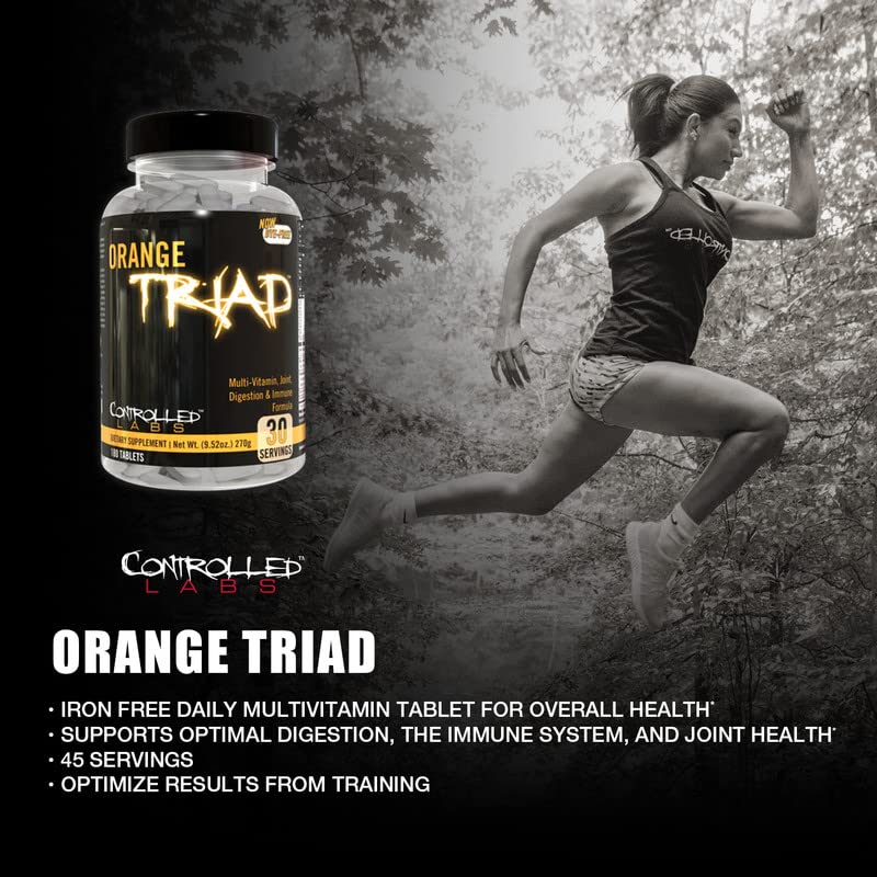 CONTROLLED LABS Orange Triad Daily Multivitamin, Iron Free Sports Supplement for Workout, Digestion, Immune, and Joints, 45 serv - Tablets (270 Count (Pack of 1)) CONTROLLED LABSAu supplements