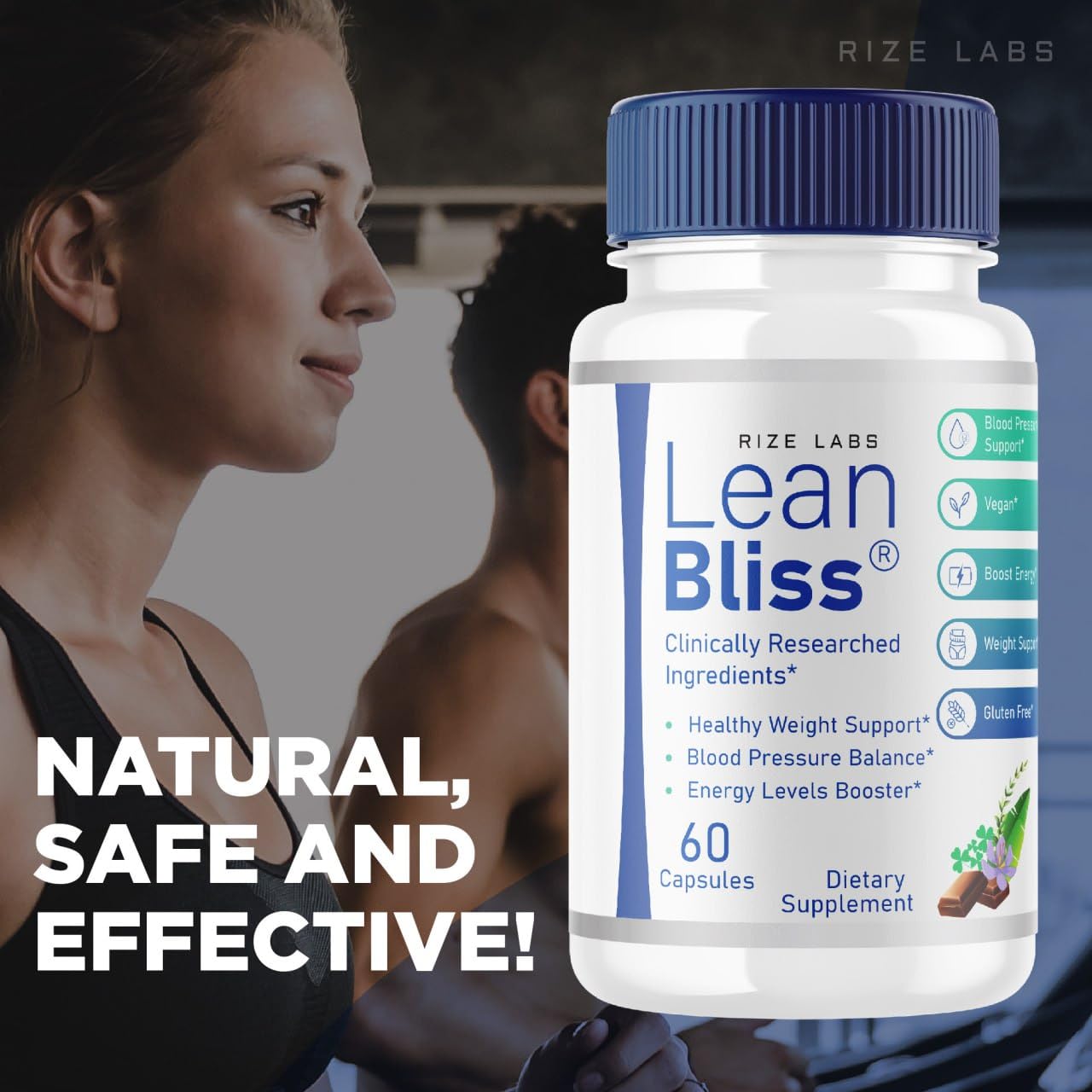(2 Pack) Lean Bliss Weight Loss Pills, Lean Bliss Fat Burning Formula, LeanBliss Advanced rize labsUS supplements