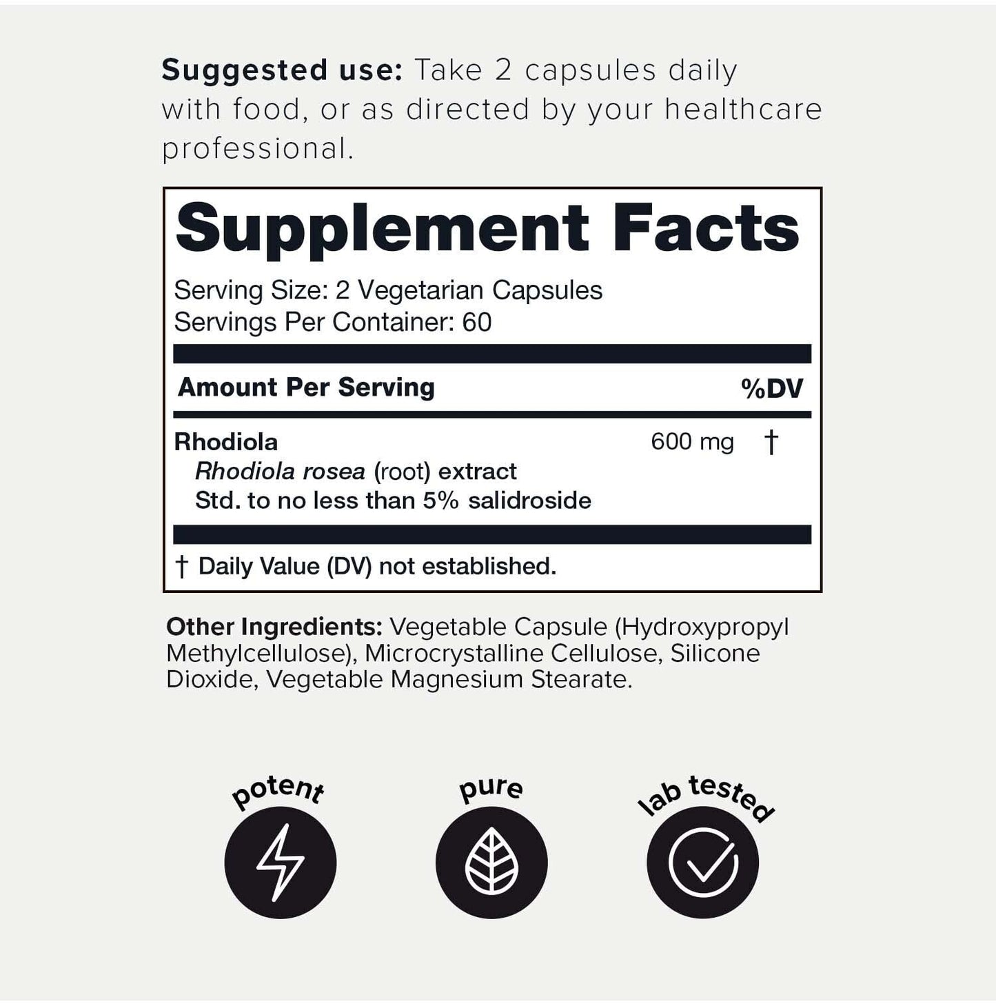 Toniiq Triple-Strength 600mg Rhodiola Rosea - 120 Capsules - 5% Salidroside Concentrat ToniiqUS supplements