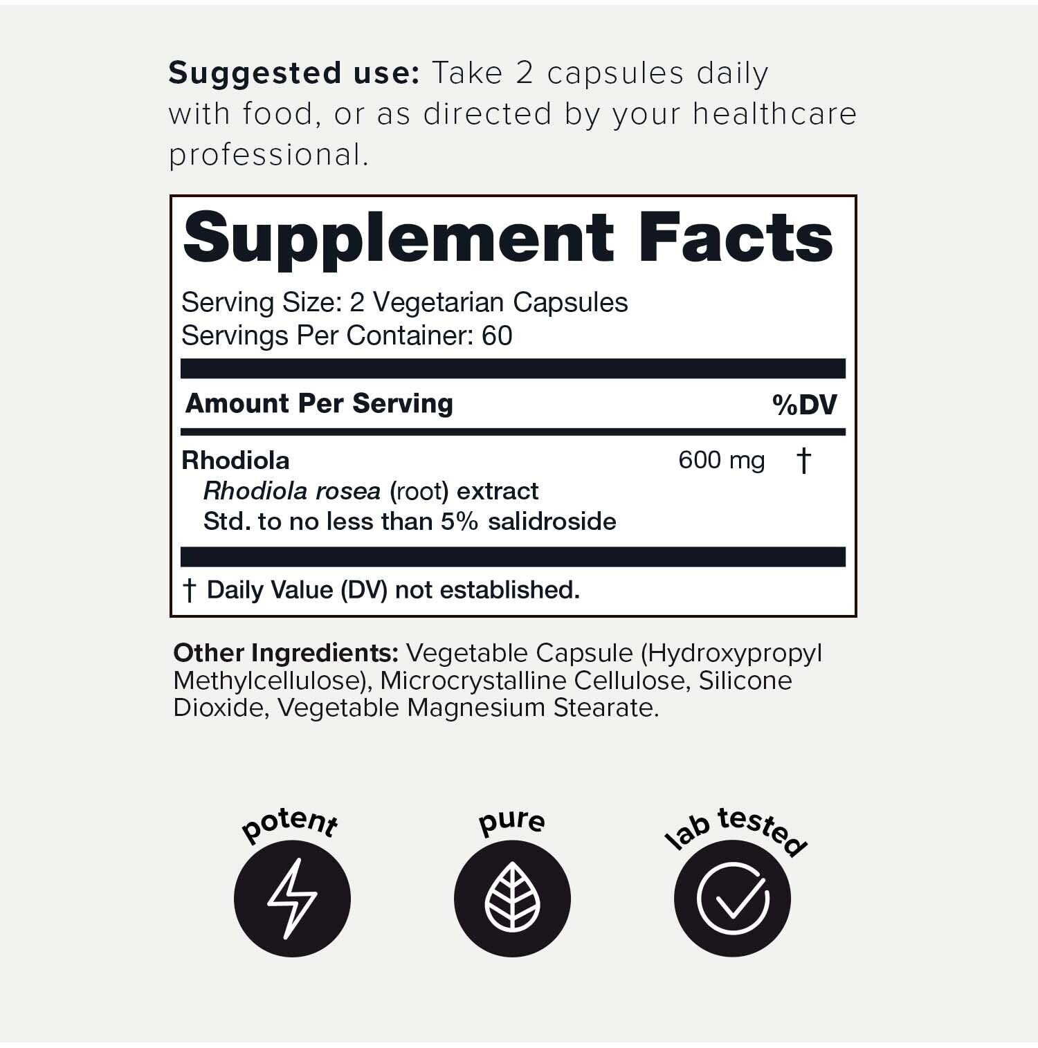 Toniiq Triple-Strength 600mg Rhodiola Rosea - 120 Capsules - 5% Salidroside Concentrat ToniiqUS supplements