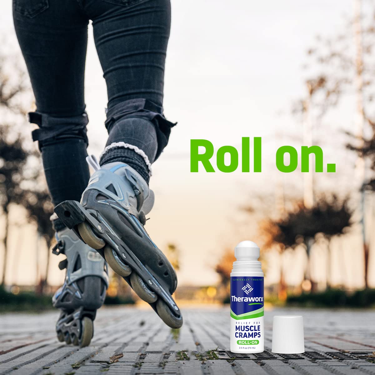Theraworx Relief for Muscle Cramps Roll-On Fast-Acting Muscle Spasm, Leg Soreness with Magnesium Sulfate - 2.5 oz - 1 Count TheraworxAu supplements
