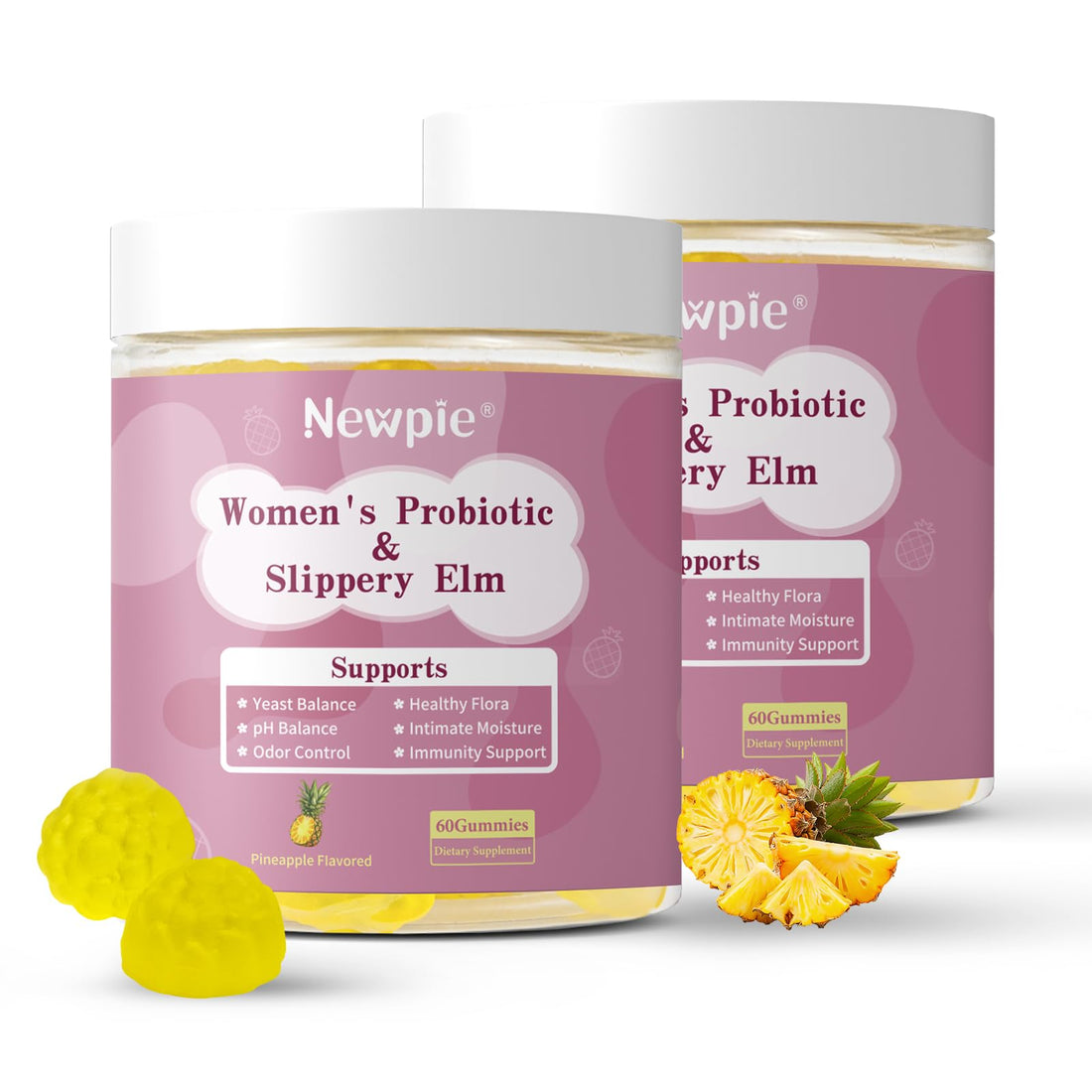 Blltzzz Her Juicy Women's Probiotic Gummies | Pineapple Flavor | Contains Slippery Elm and Probiotic Blend to Support Women's Intimate pH Balance, Gut Wellness and Overall Well-Being | 60 Gummies (2) BlltzzzAu supplements