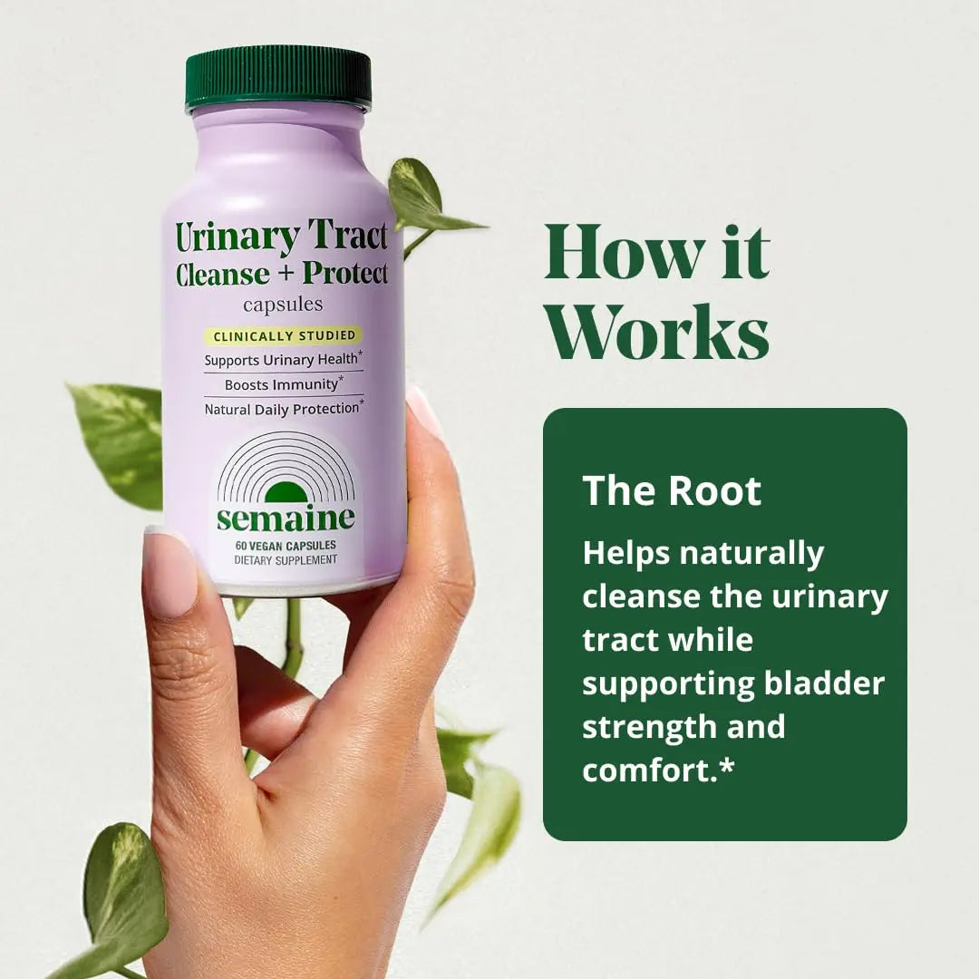 Semaine Urinary Tract Cleanse & Protect – 60 ct, Bladder Support Supplement for Women, Flushes Urinary Tract. Combines Cranberry Proanthocyanidins with Hibiscus SemaineAu supplements