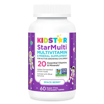 KidStar Nutrients StarMulti, Chewable Multivitamin and Multimineral Tablets for Kids, Plus Organic Fermented Whole Foods KidStar NutrientsAu supplements