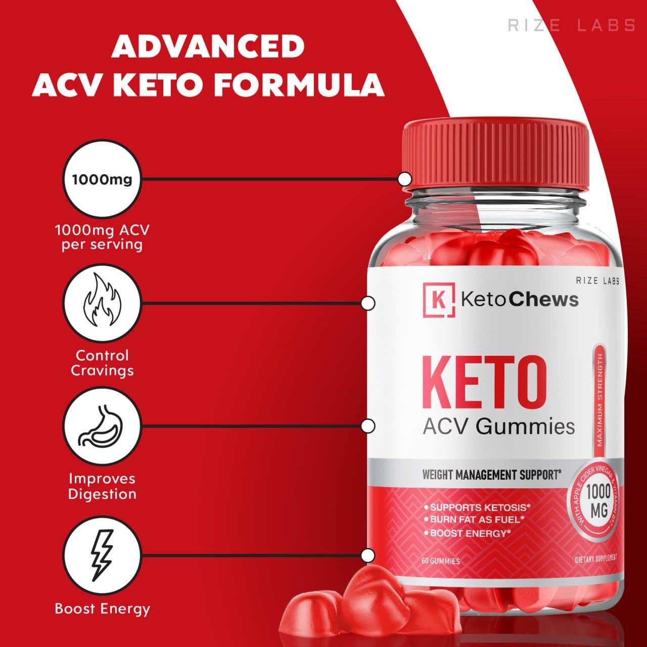 (2 Pack) Keto Chews Gummies - Keto Chews ACV Gummies for Weight Loss 525 MG rize labsAu supplements