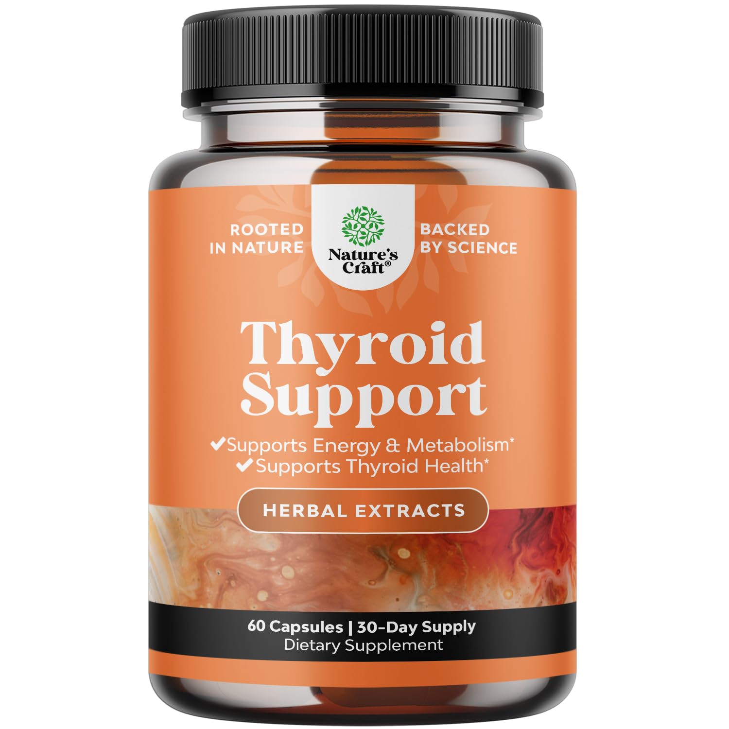 Herbal Thyroid Support Complex - Iodine Thyroid Supplement with L Tyrosine Bladderwrack Natures CraftAu supplements