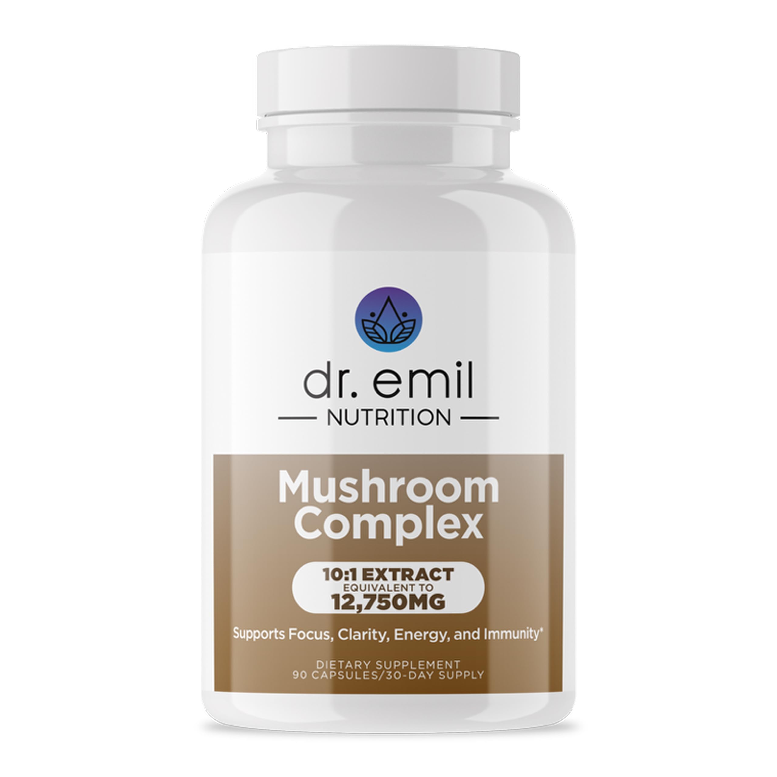 DR. EMIL NUTRITION 10 Mushroom Supplement for Mental Clarity, Focus & Immune Support - Functional Mushroom Nootropic Supplement with Lions Mane Extract, Cordyceps, Turkey Tail & More DR. EMIL NUTRITIONAu supplements