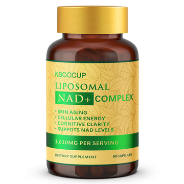 NBOOCUP NAD Supplement - 1010mg Nicotinamide Riboside Chloride Complex, Liposomal NR Supplements, Resveratrol NAD+ for Anti Aging, Cellular Energy, Skin, Focus - 90 Capsules NBOOCUPAu supplements