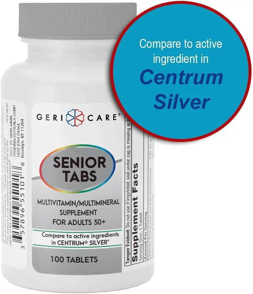 GeriCare Senior Tab 50+ Multivitamin and Minerals Tablets - Immune Support - Age-Defying Nutrition, 100 Count (Pack of 2) GeriCareAu supplements