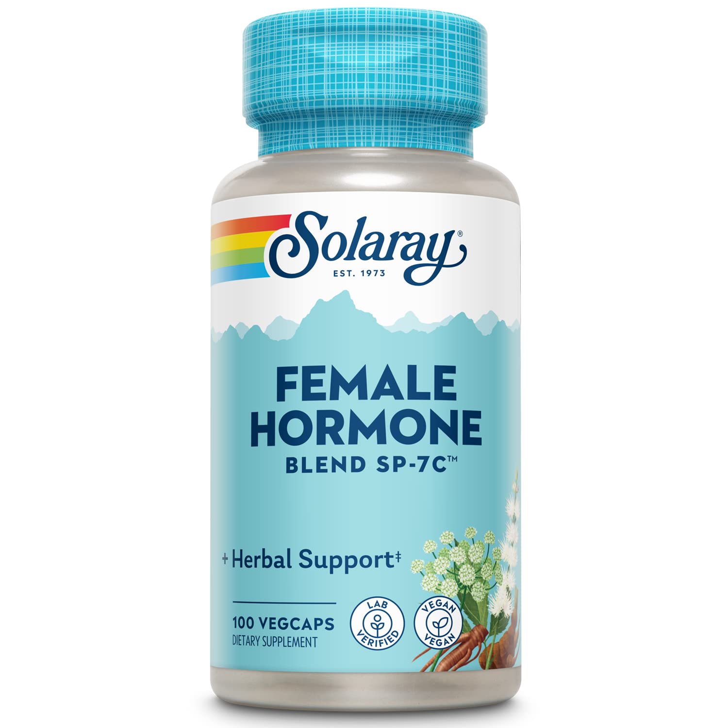SOLARAY Female Hormone Blend SP-7C | W/Black Cohosh, Dong Quai, Passion Flower, Wild Yam & More | 100 VegCaps, 50 Serv. SOLARAYAu supplements