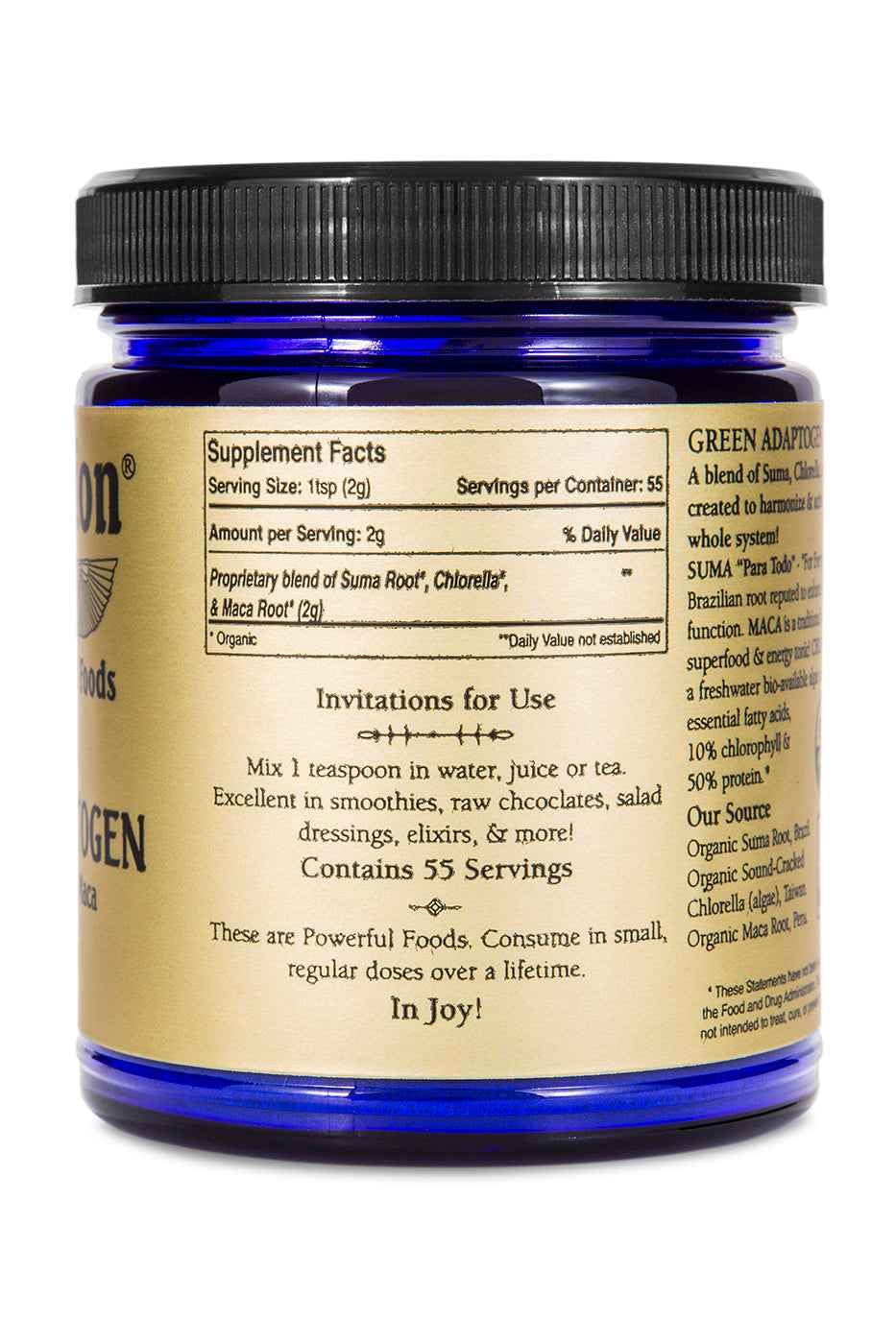 Green Adaptogen Superfood Powder | Organic Maca, Suma Root & Chlorella Blend | Plant Based Adaptogenic Herbal Supplement | Nutrient Rich Greens Powder for Smoothies & Daily Wellness | Non-GMO | 111g Sun PotionAu supplements