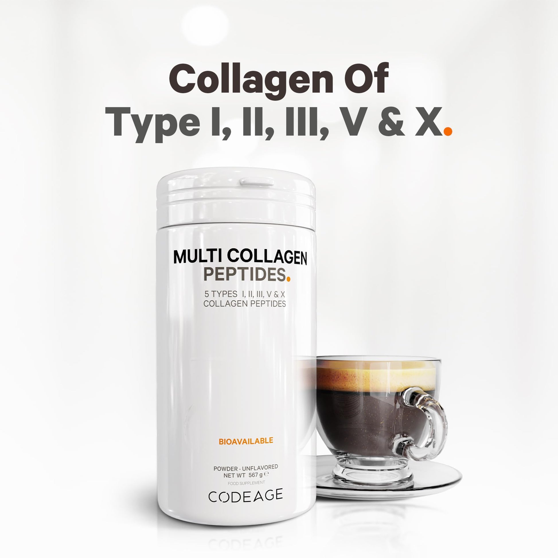 Codeage Multi Collagen Protein Powder Peptides, 2-Month Supply, Hydrolyzed, Type I, II, III, V, X Grass Fed CodeageAu supplements