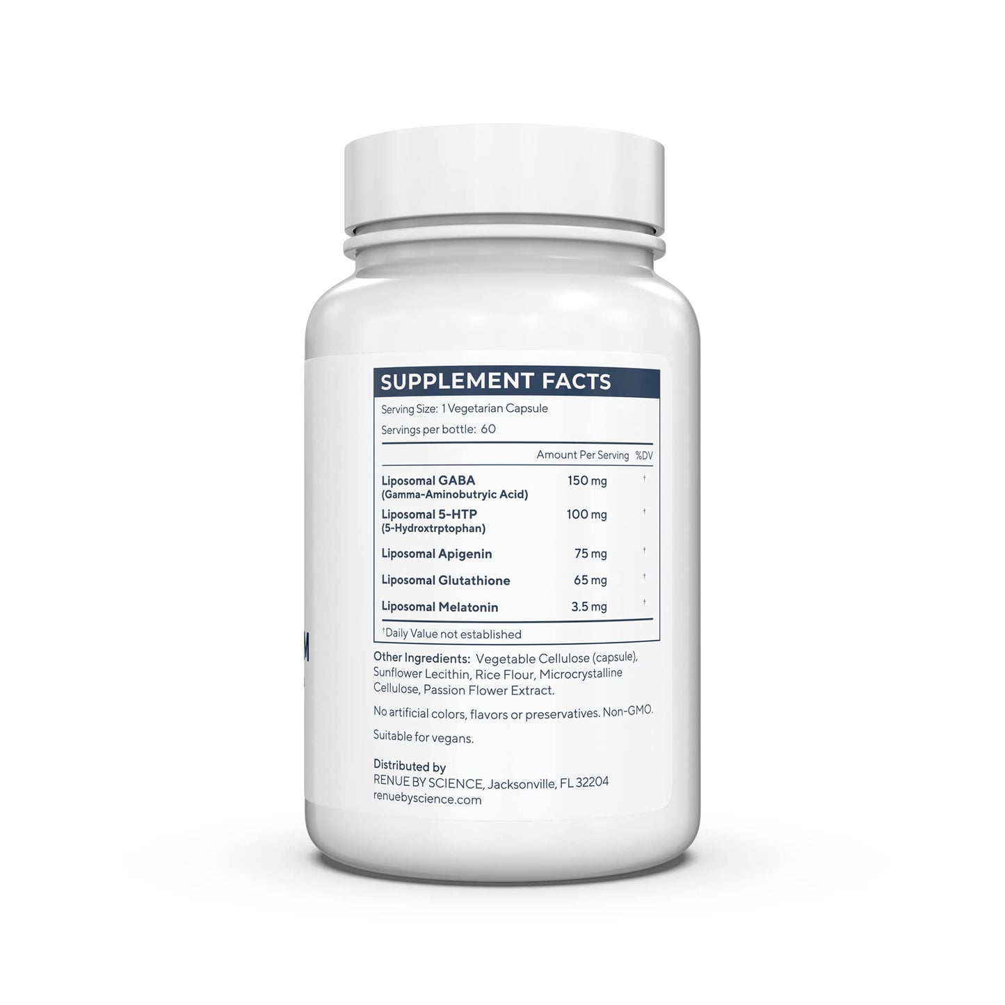 Renue By Science Restore PM | Liposomal Melatonin GABA Supplements | 60 Capsules with Melatonin (3.5mg) 5HTP (100mg) Glutathione (65mg) Apigenin (75mg) GABA (150mg) - Non-GMO | Made in The USA Renue By ScienceUS supplements