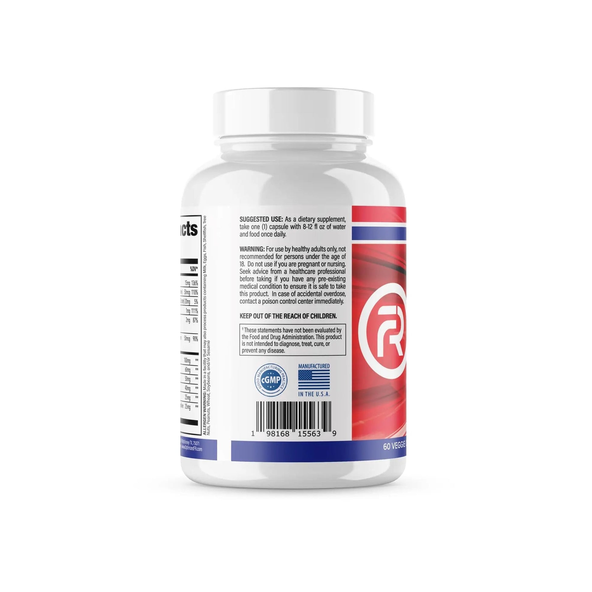 Fit4Duty Multivitamin+ for First Responders, One a Day Multivitamin Plus Other nutrients, 60 Servings, 2 Month Supply Optimized FRAu supplements