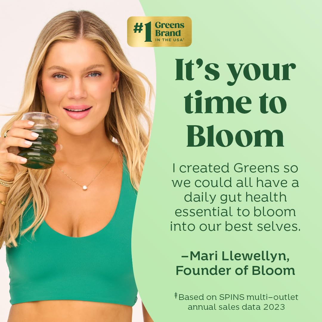 Bloom Nutrition Superfood Greens Powder, Digestive Enzymes with Probiotics and Prebiotics, Gut Health, Bloating Relief for Women, Chlorella, Green Juice Mix with Beet Root Powder, 30 SVG, Mango Bloom NutritionAu supplements