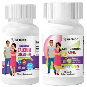 BariatricPal 30-Day Bariatric Vitamin Bundle Multivitamin ONE 1 per Day! Capsule with 60mg Iron Easy Swallow Calcium Citrate BariatricPalAu supplements