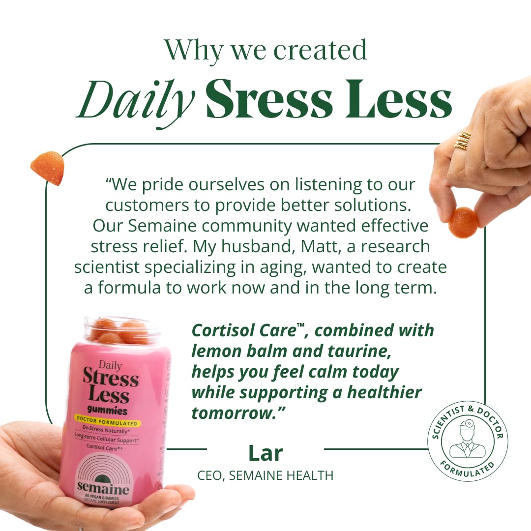 Semaine Stress Less Gummy with Cortisol Care™ 60 Count – Daily Support for Stress, Mood & Sleep SemaineAu supplements