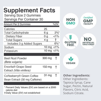 humanN SuperBeets Energy Gummies - Quick Energy & Mental Focus - Help Increase Nitric humanNUS supplements