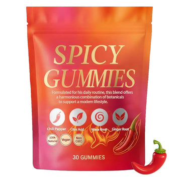 Spicy Gummy, Hot Peach Gummies – Natural Chili Flavor, Promote Calmness and Intimacy Wellness, 30 Gummies VoererhAu supplements
