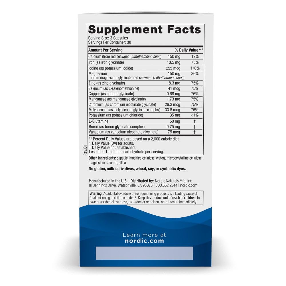 Nordic Naturals Multi Minerals, Unflavored - 90 Capsules - 11 Essential Minerals - Optimal Health & Wellness - Certified Vegan - Non-GMO - 30 Servings Nordic NaturalsAu supplements
