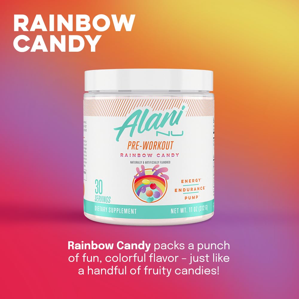 Alani Nu Rainbow Candy Pre Workout and BCAA Hawaiian Shaved Ice Post Workout Powder Alani NuAu supplements