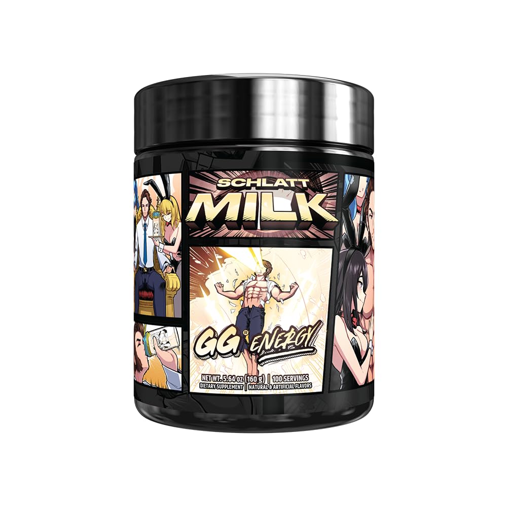 Gamer Supps GG Energy - Schlatt Milk by jschlatt (100 Servings) - Keto Friendly Gaming Energy and Nootropic Blend, Sugar Free + Organic Caffeine + Vitamins + Immune Support, Powder Drink Gamer SuppsAu supplements