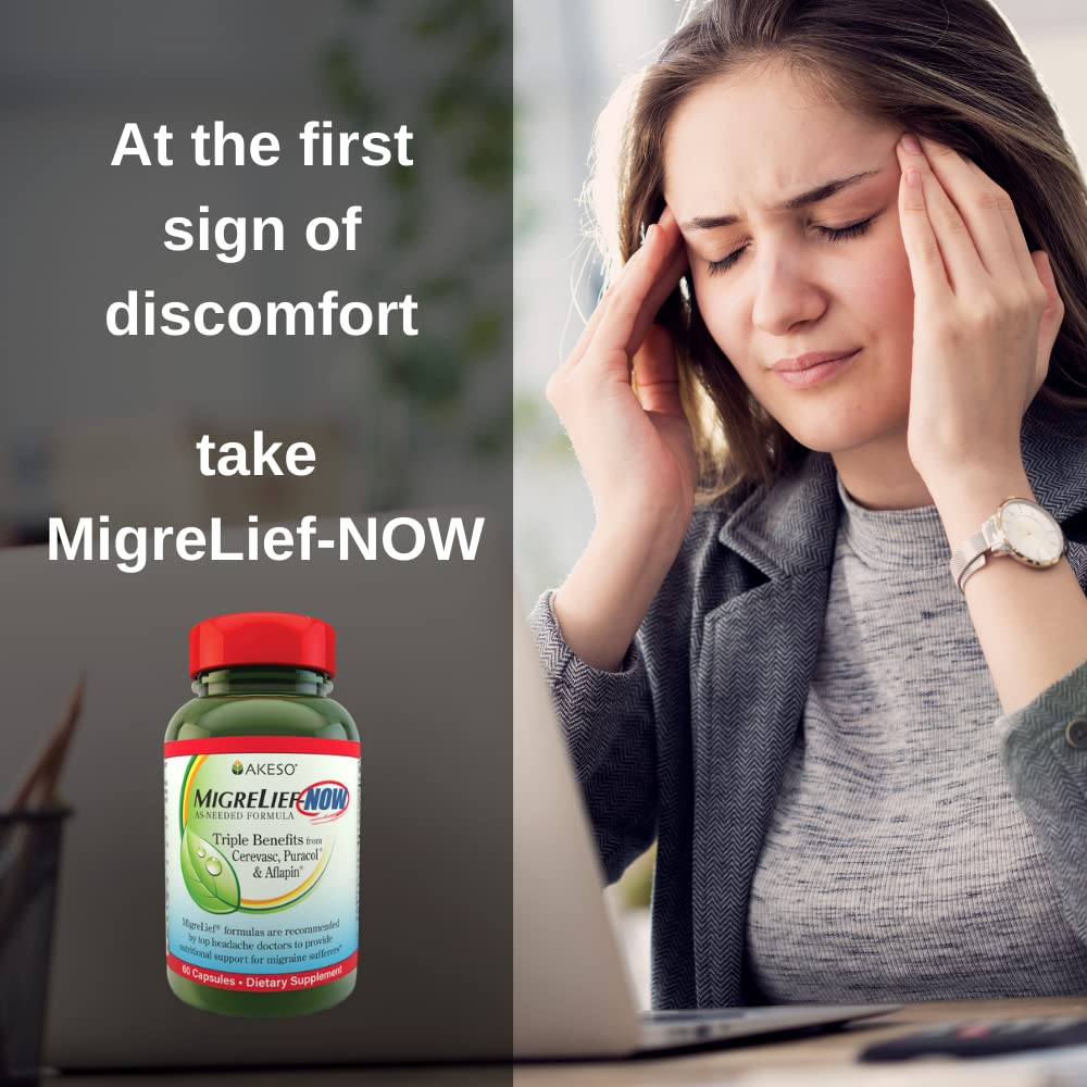 MigreLief-Now Fast-Acting Formula, As-Needed Nutritional Support for Migraine and Headache Sufferers - 60 Vegetarian Capsules MigreLiefAu supplements