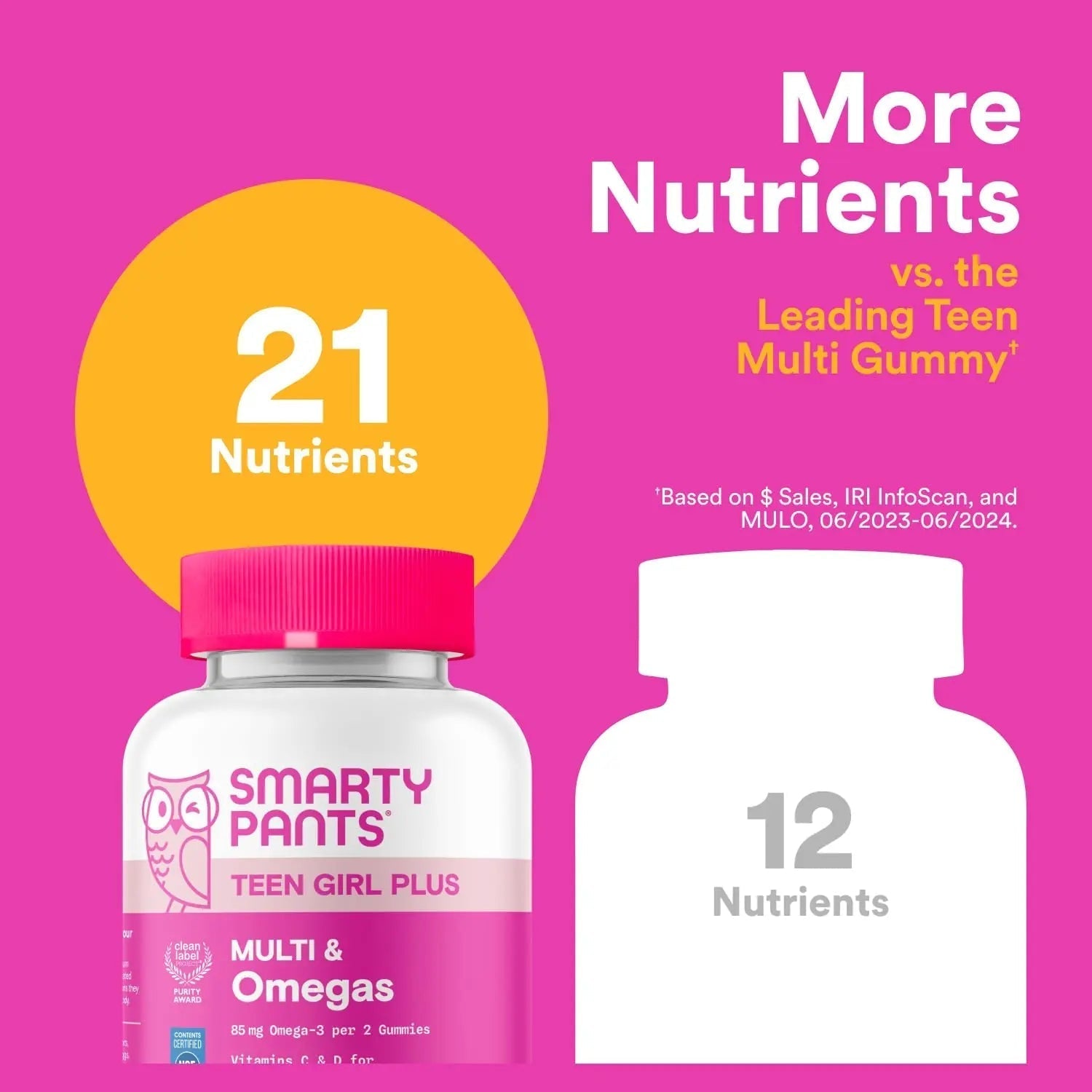 SmartyPants Teen Girl Multivitamin Gummies - Improved Formula: Omega 3 (DHA/EPA), Vitamin C, D3, B12, Vitamin A, K & Zinc SmartyPantsAu supplements