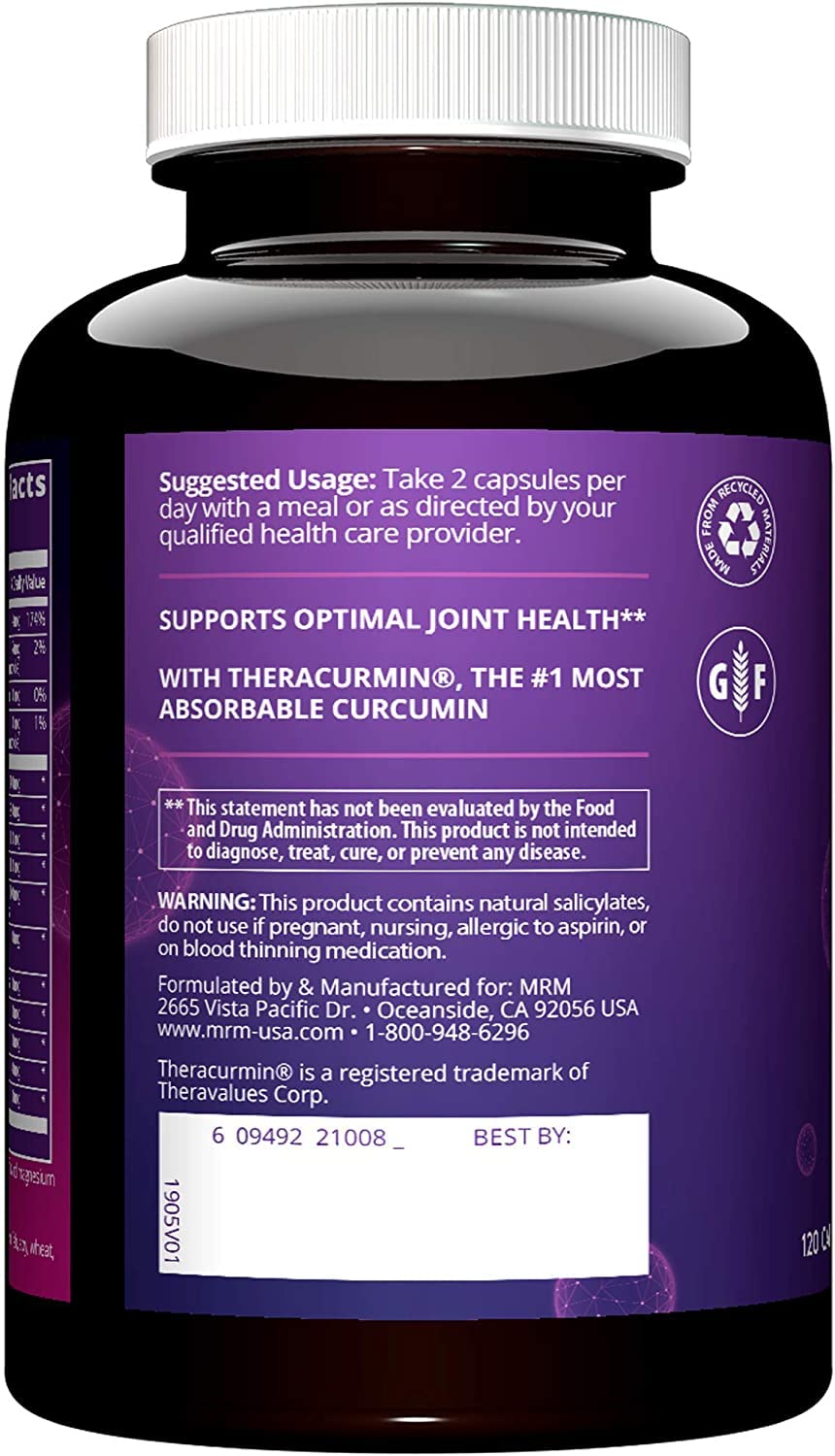 MRM Nutrition Joint Synergy™+ | Joint Health | with Theracurcumin® | Gluten-Free | 120 Capsules MRMAu supplements