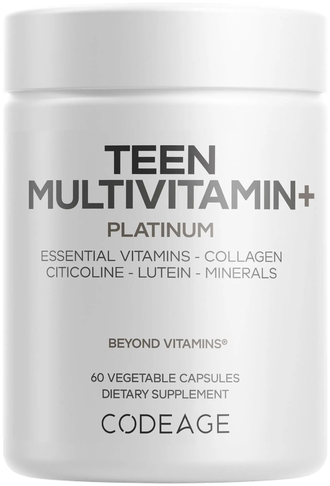 Codeage Teen Multivitamin+ Platinum Supplement - Vitamins A, C, D3, E, K2, B6, B12, Minerals, Probiotics, Citicoline CodeageAu supplements