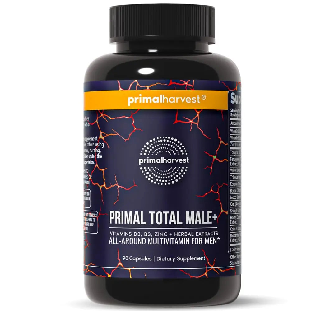 Primal Harvest Total Male+ Multivitamin for Men Vitamins, Minerals and Herbal Support for Energy, Vitality, Immune Health Primal HarvestAu supplements