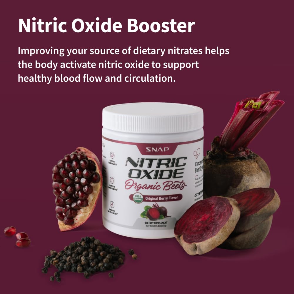 Snap Supplements USDA Organic Beet Root Powder, 3-in-1 Nitric Oxide Supplement Snap SupplementsAu supplements