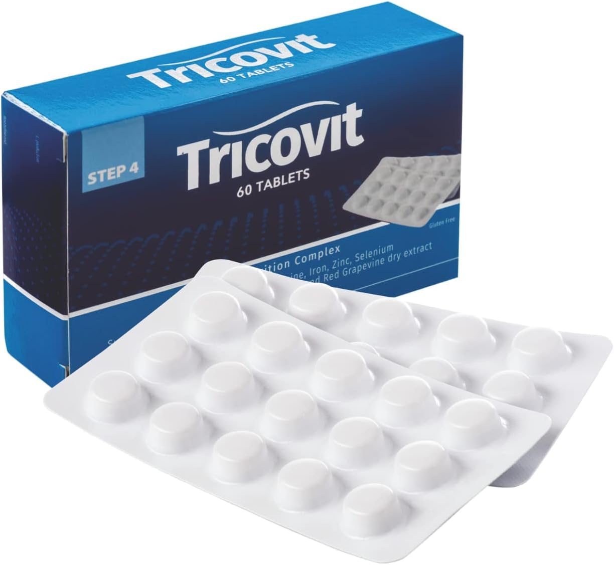 Tricovit Hair Growth Supplement - Nail & Hair Health Vitamins with Amino Acids, Minerals & Antioxidants - Dermatologist-Formulated & Gluten-Free Vitamins and Supplements for Women & Men (60 tablets) TricovitAu supplements