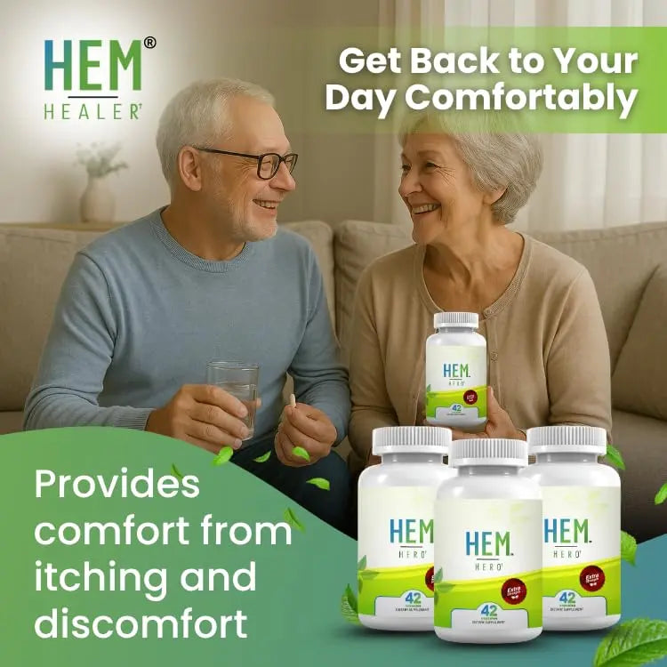 Hem Healer Hem Hero Extra Strength Hemorrhoid Treatment - Reduce Swelling, Soothe Itching & Irritation - 100% Natural - 42 Vegetarian Capsules Hem HealerAu supplements