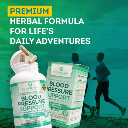 PurePremium Blood Pressure Support Supplement with Hawthorn, Hibiscus & Garlic PurePremium SupplementsUS supplements