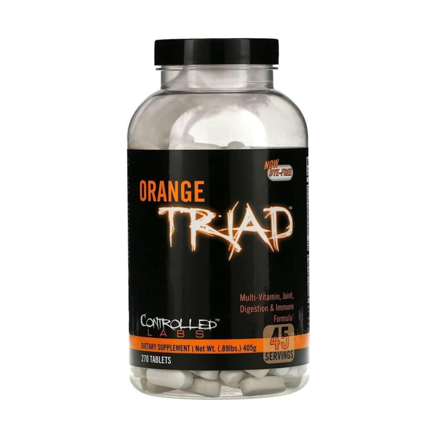 CONTROLLED LABS Orange Triad Daily Multivitamin, Iron Free Sports Supplement for Workout, Digestion, Immune, and Joints, 45 serv - Tablets (270 Count (Pack of 1)) CONTROLLED LABSAu supplements