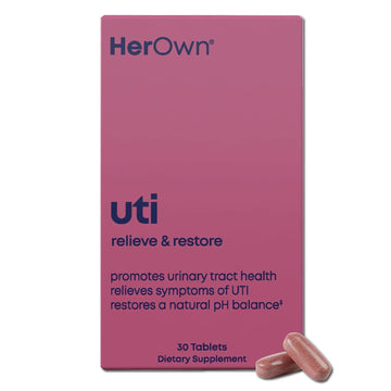 her own UTI, Helps Restore pH Balance, Supports Vaginal Flora and Balance, Promotes Urinary Health, 7 Strain Probiotic Blend, Shelf Stable, Gluten and Soy Free, Vegan, 30 Capsules, 30 Servings her ownAu supplements