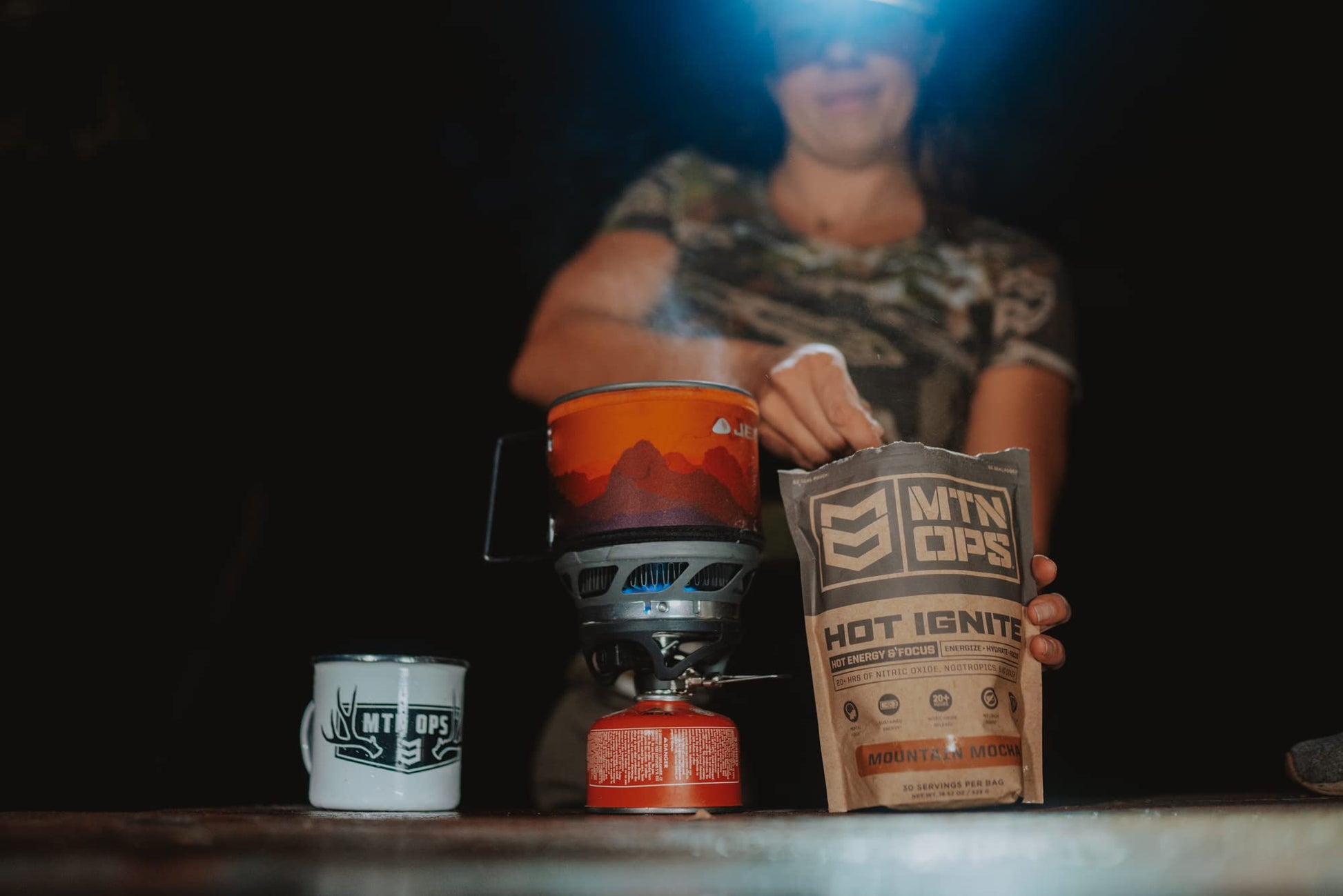 MTN OPS Hot Ignite Supercharged Energy Drink Mix Focus Enhancer, Hazelnut Cocoa MTN OPSAu supplements