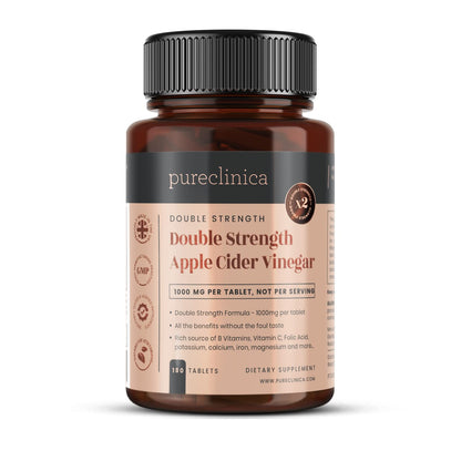 Double Strength Apple Cider Vinegar 1000mg x 180 Tablets (6 Months Supply) pureclinicaUS supplements