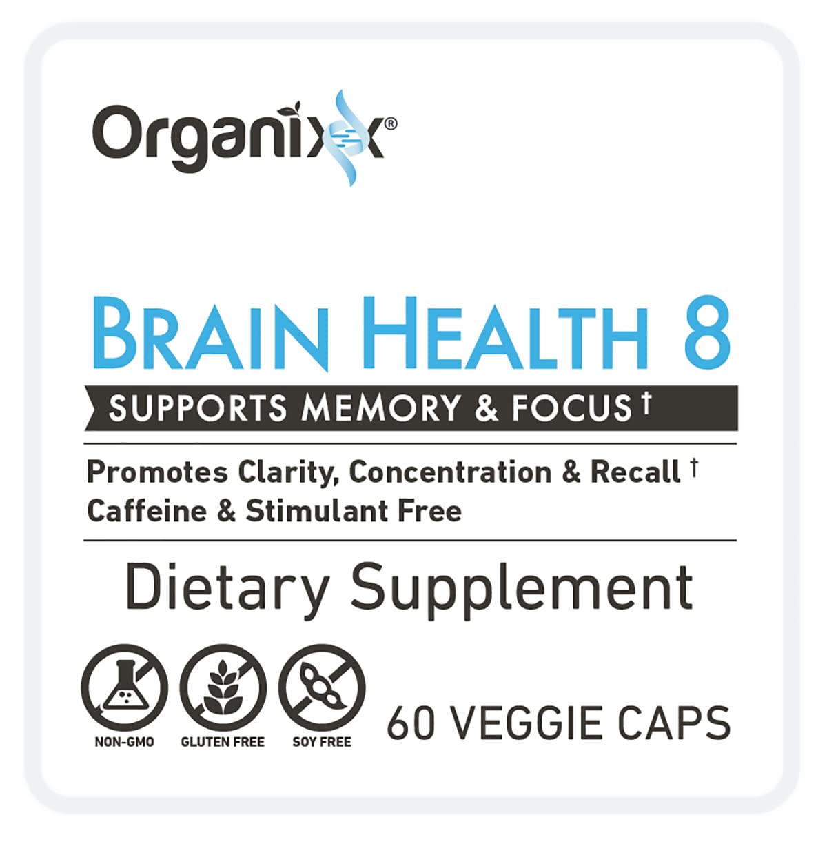 Organixx Ageless Brain Powerful Brain Health Supplement to Support Brain Function, Clarity, Focus, Re-Energize Brain Cells, Helps Promote a Balanced Mood, Gluten Free, Non GMO, 60 Vegetarian Capsules OrganixxAu supplements