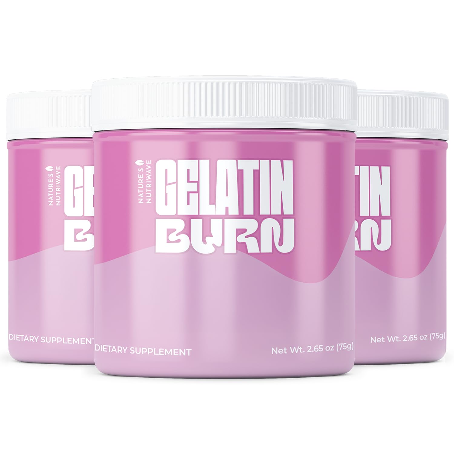 Nature’s NutriWave Gelatin Burn – Natural Powder Supplement with Vitamins, Minerals & Botanical Extracts – Non-GMO, Easy to Mix, USA Made – 2.65Oz, 75g, 30 Servings, 3 Month Supply Nature’s NutriWaveAu supplements