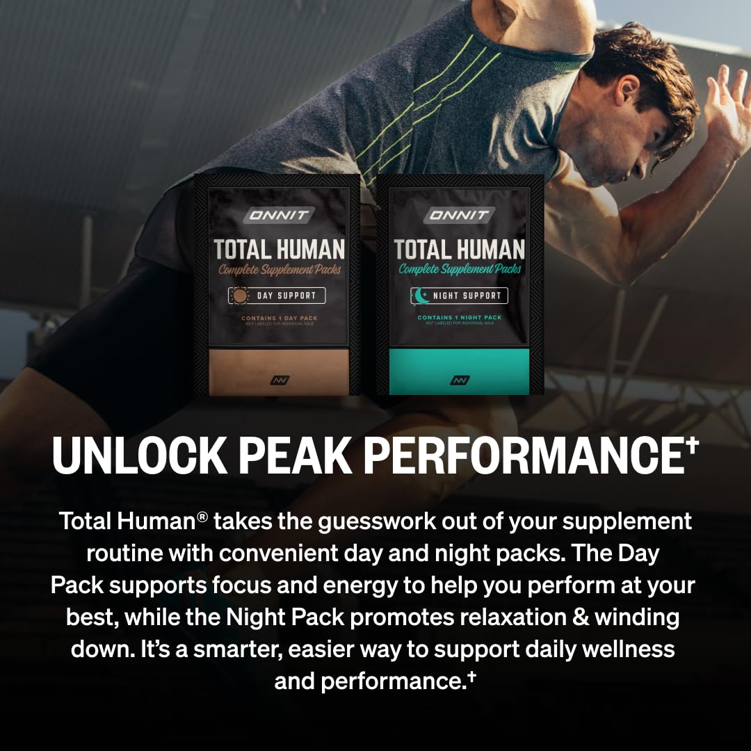 ONNIT Total Human Adult Multivitamin Comprehensive Capsule Packs with Day and Night Support, Daily Vitamin Packs for Men and Women, Dietary Supplement Capsules, 30-Day Supply, 60 Packs ONNITAu supplements