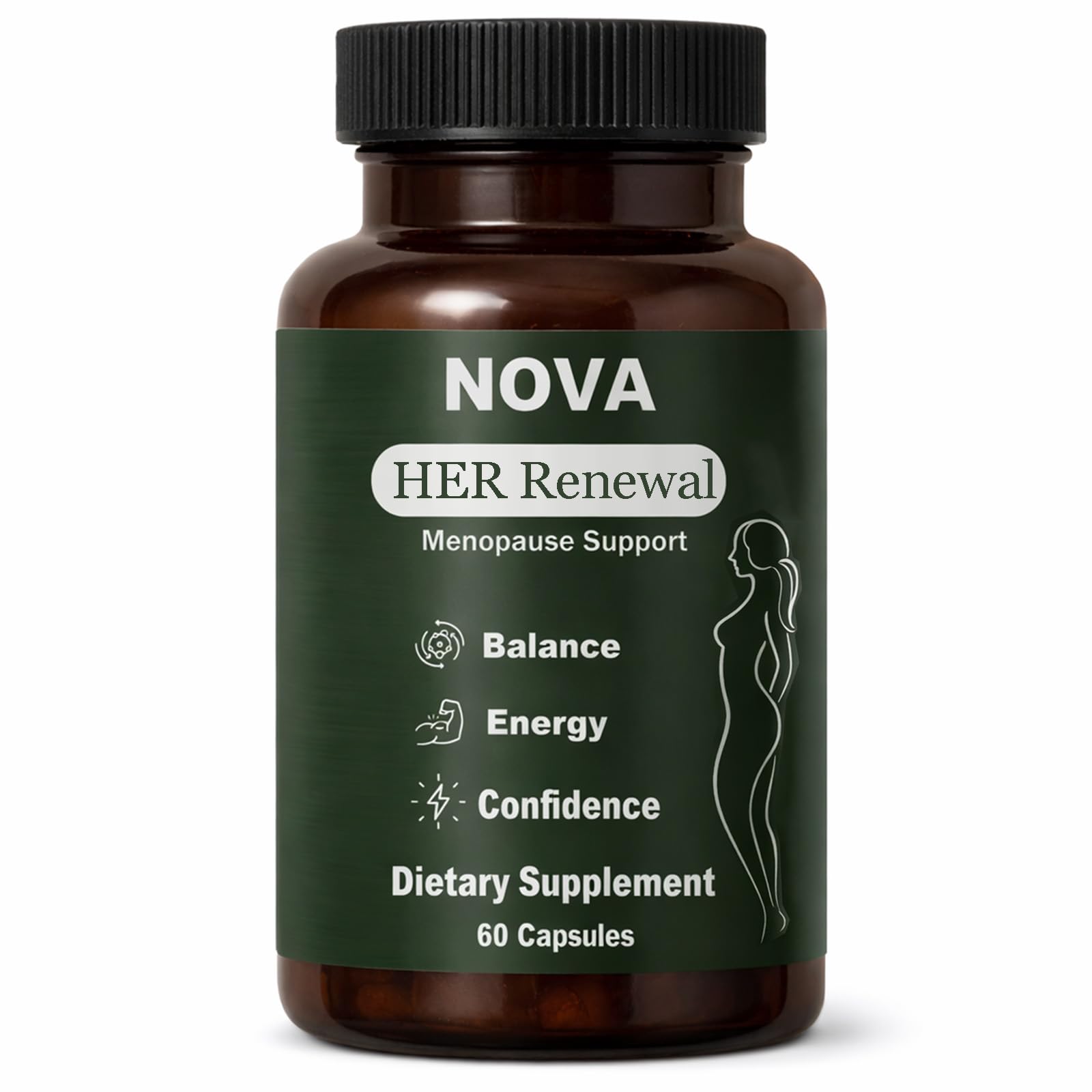 DFTLUUE NOVA Menopause Relief Support for Her - Probiotic Estrogen Balance Formula with Curcuminoids & Botanical Extracts – Supports Hormonal Balance, Comfort & Daily Well-Being – 60 Capsules (1) DFTLUUEAu supplements